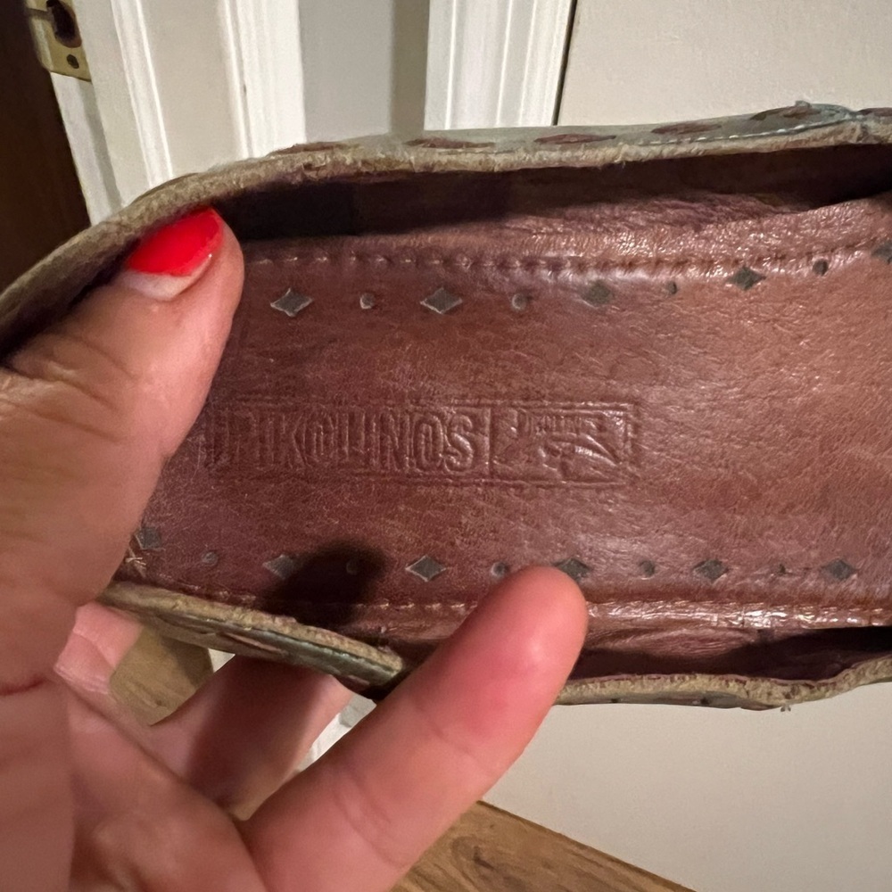 PIKOLINOS Olive Cutout Leather Flats size 42 (US 10) - Picture 9 of 13